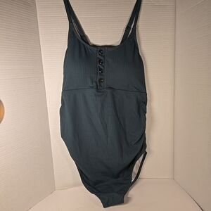 Summer Mae Ribbed One Piece Swimsuits for‎ Women Button up Swimwear Size M NWT
